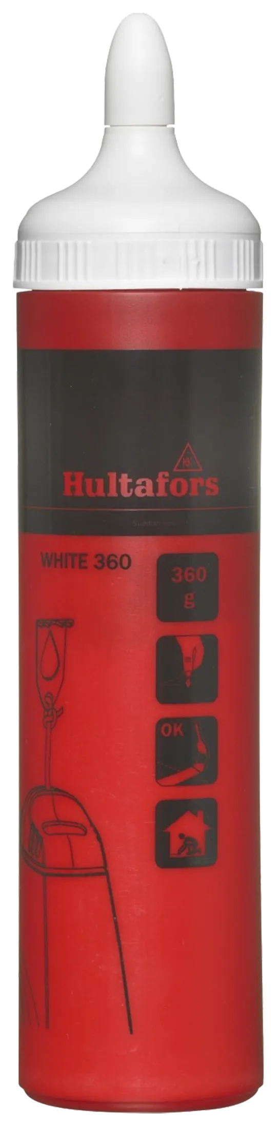 Pulverkritt hvit  360 g flaske