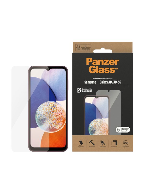 PanzerGlass Screen Protector Samsung Galaxy A14 | A14 5G | Ultra-Wide Fit