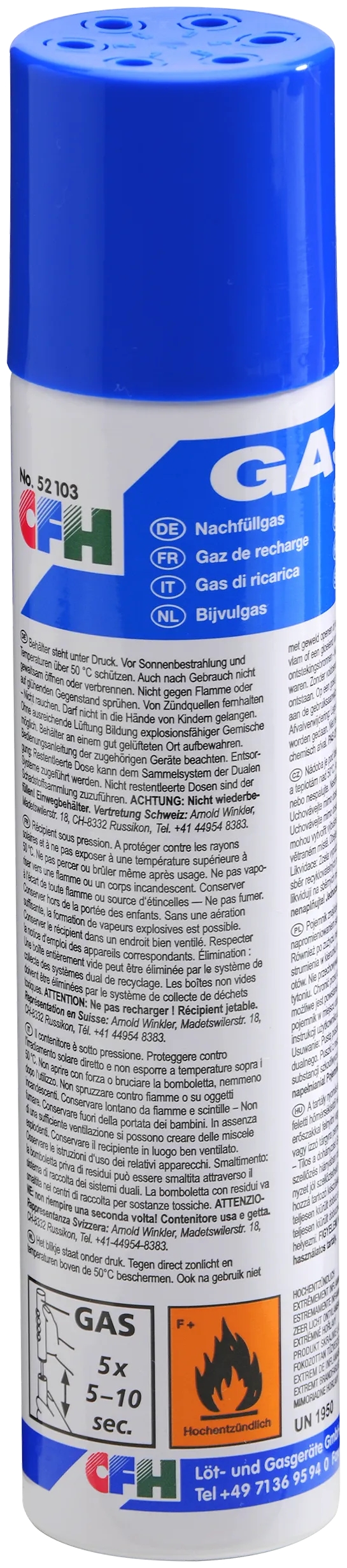 Gassboks butan CFH til refill 100 ml