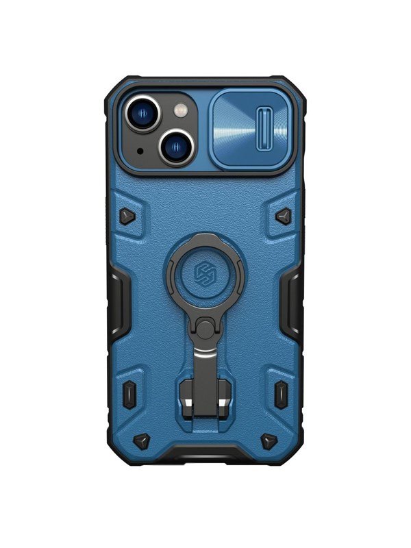Nillkin CamShield Armor Pro Case iPhone 14 Plus Armored Case with Camera Cover Ring Stand Blue