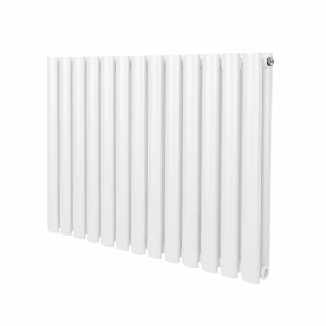Oval søyle radiator - 600mm x 780mm - Hvit