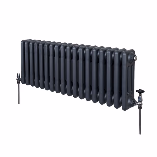 Tradisjonell horisontal 3-kolonne radiator - 300 x 832 mm - Antrasittgrå