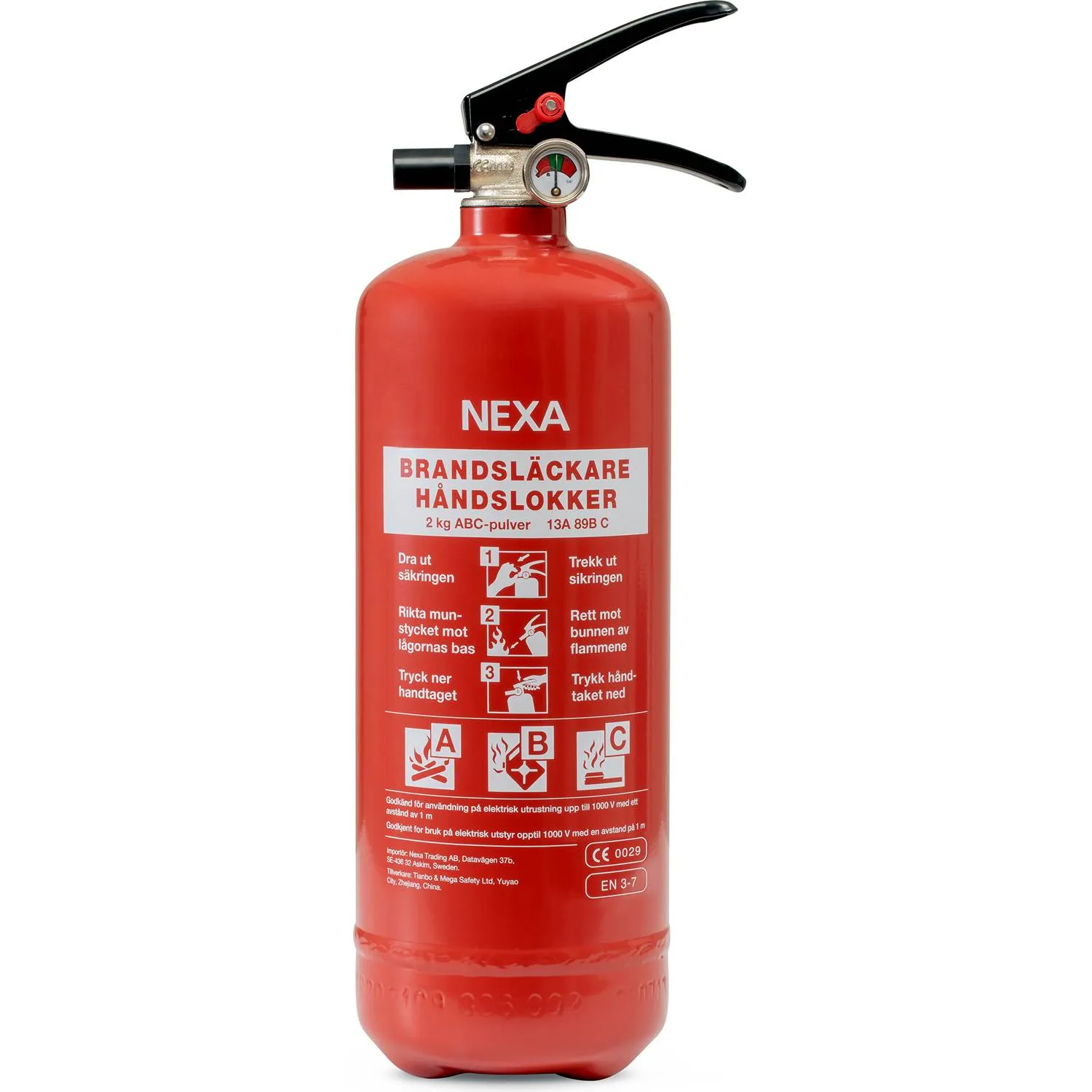 Nexa Brandsläckare PG-2 2 kg