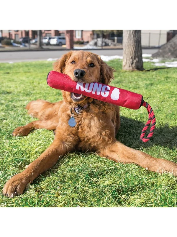 KONG Hundeleke Signature Stick med tau 30cm