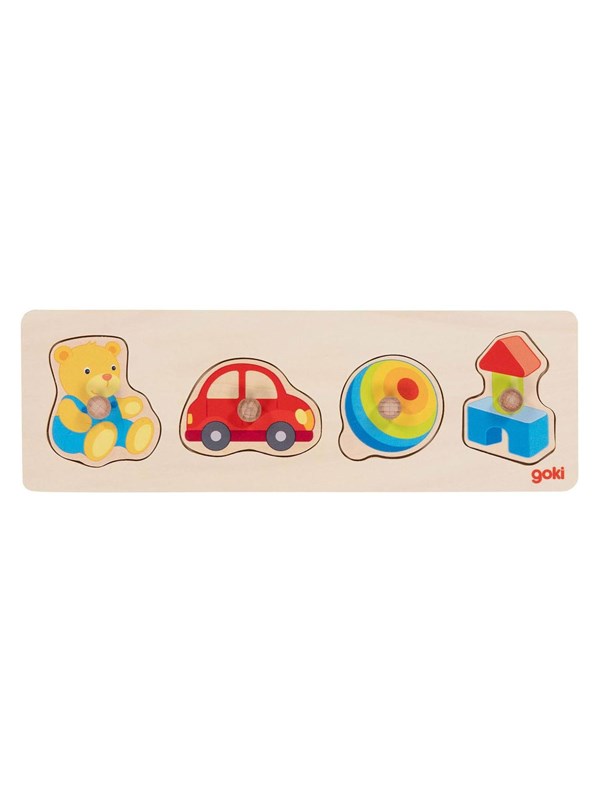 Goki Wooden Stud Puzzle My Toys 4 pcs.