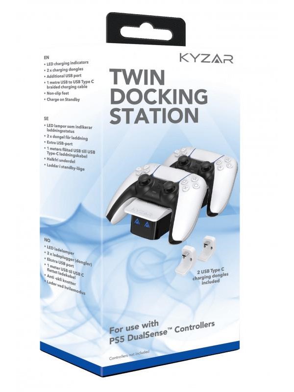 Kyzar Twin Docking Station for PS5 - Miscellaneous Tilbehør til spillkonsoll - Sony PlayStation 5