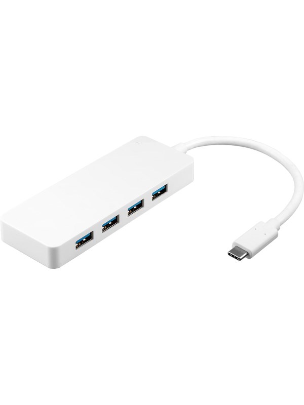 Goobay Multiport Adapter USB-hub - USB 3.2 - 4 porter - Hvit