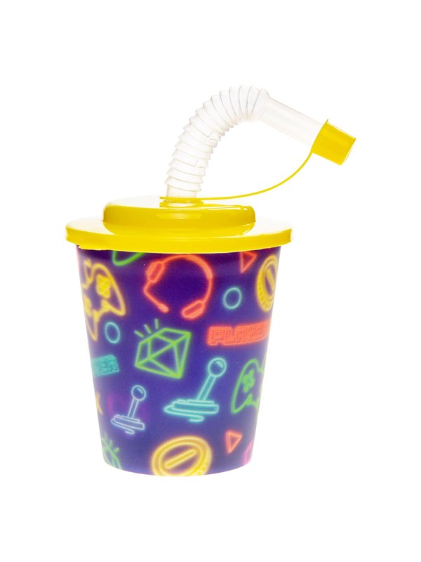 LG-Imports Cup with Lid and Straw Gamer 12 pcs.