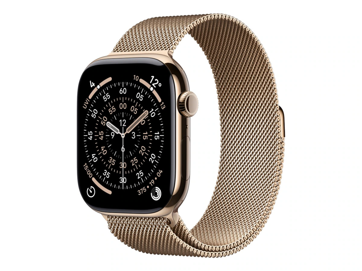 Apple Watch Series 11 GPS + Cellular 46mm Gold Titanium Case with Gold Milanese Loop - M/L