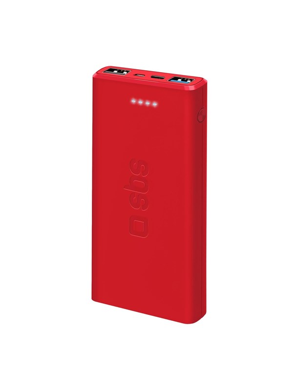 SBS Fast Charge Power Bank - 10.000 mAh - Red Nødlader - 10000 mAh