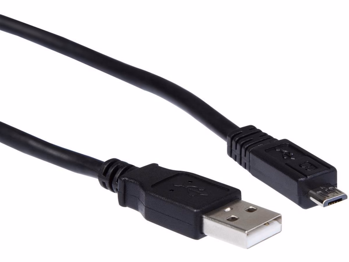 USB-A til USB Micro-B kabel 0,3m (sort)