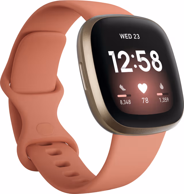 Fitbit Versa 3 smartwatch (pink clay/soft gold aluminium)