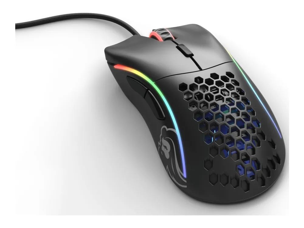 Glorious Model D - Matte Black - Gaming mus - Optisk - 6 - Svart med RGB-lys