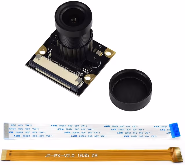 Waveshare Raspberry Pi Camera (F) 5MP OV5647 Night Vision kameramodulsett, 1080p IR-kamera med webkamerafunksjon for alle Raspberry Pi-versjoner