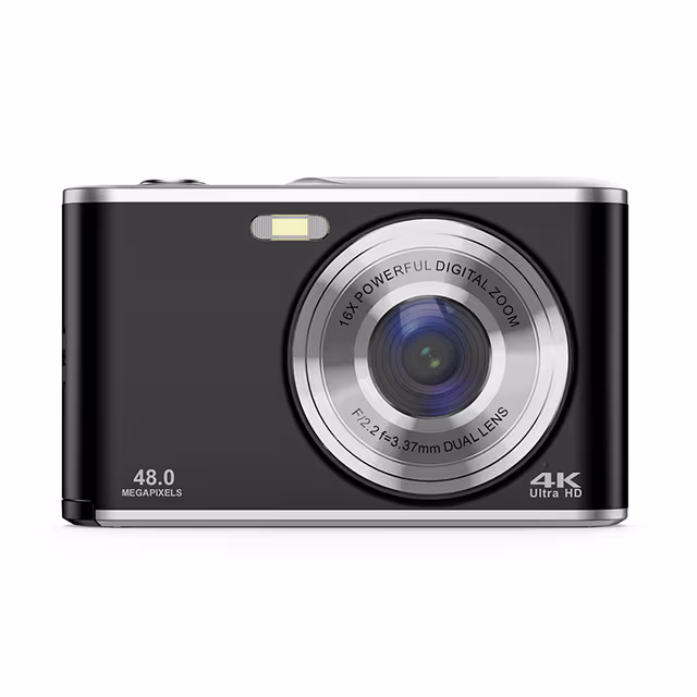 Digitalkamera 4K 48MP 16x zoom webkamera Sort