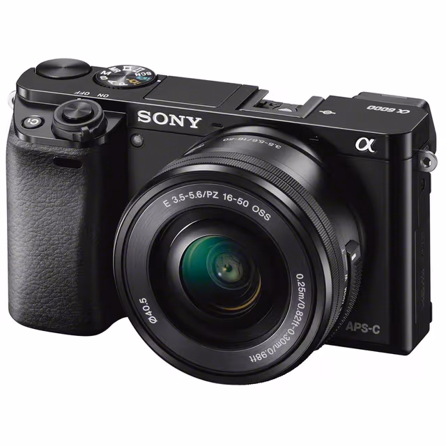 Sony A6000 systemkamera m/16-50mm PZ-objektiv (sort)