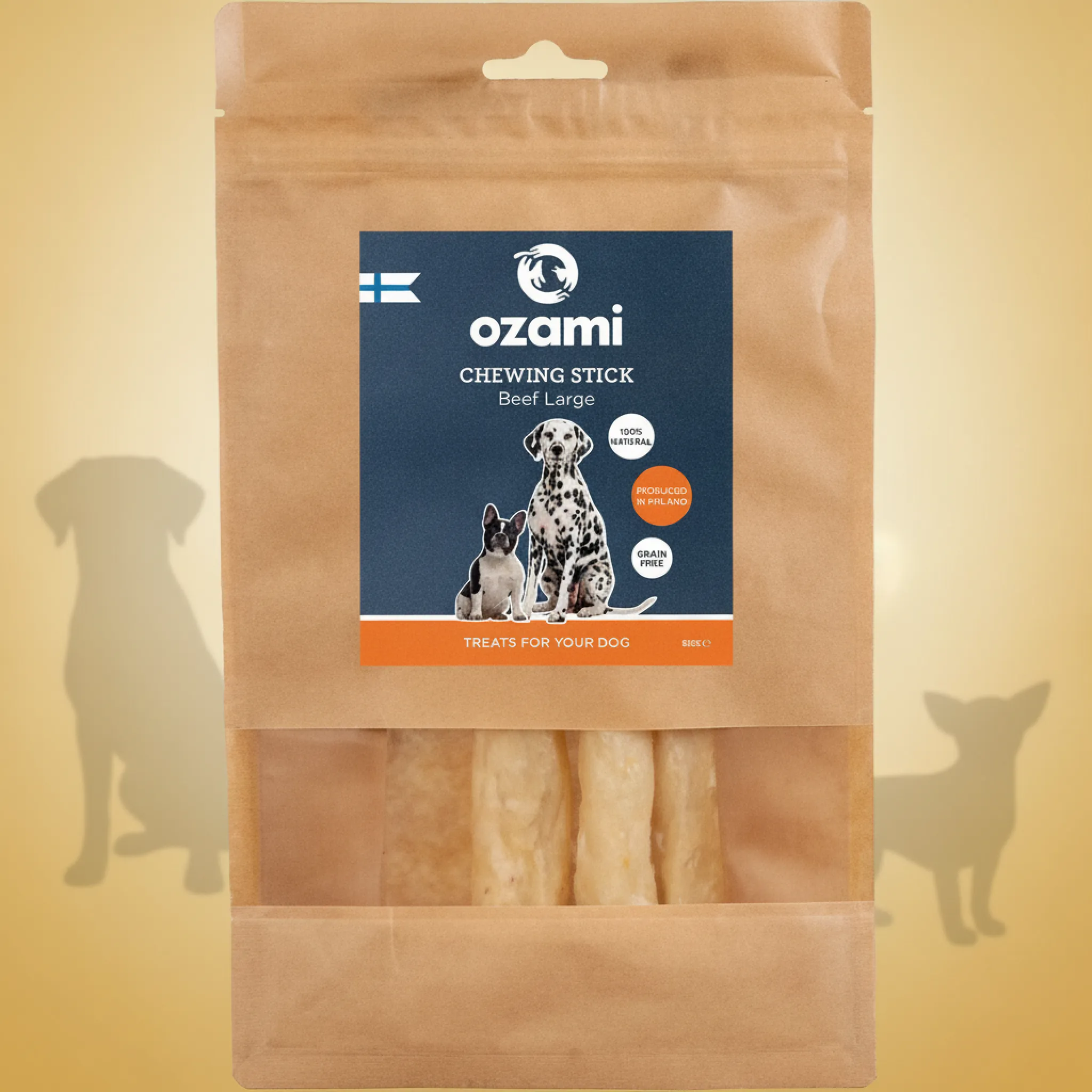 Ozami Tyggepinne Storfehud, 3-pk 20 cm