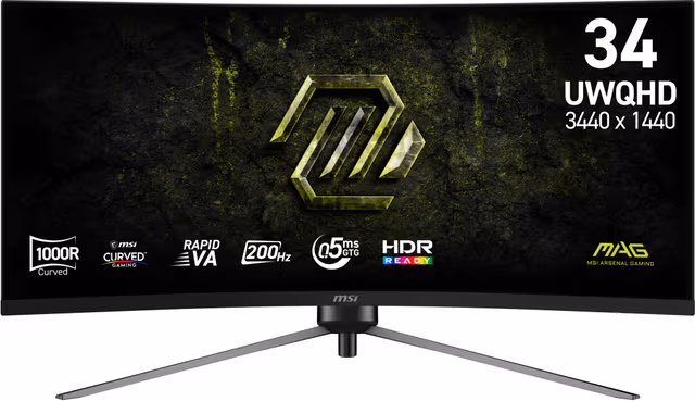 MSI MAG 345CQRF E20 34/VA/200Hz/1ms gamingskjerm