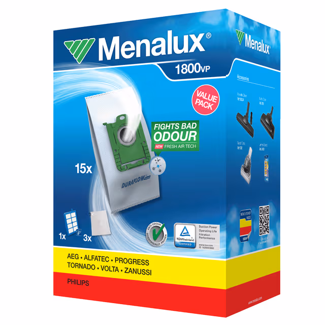 Menalux støvsugerposer og filtre 1800VP til Electrolux/Philips