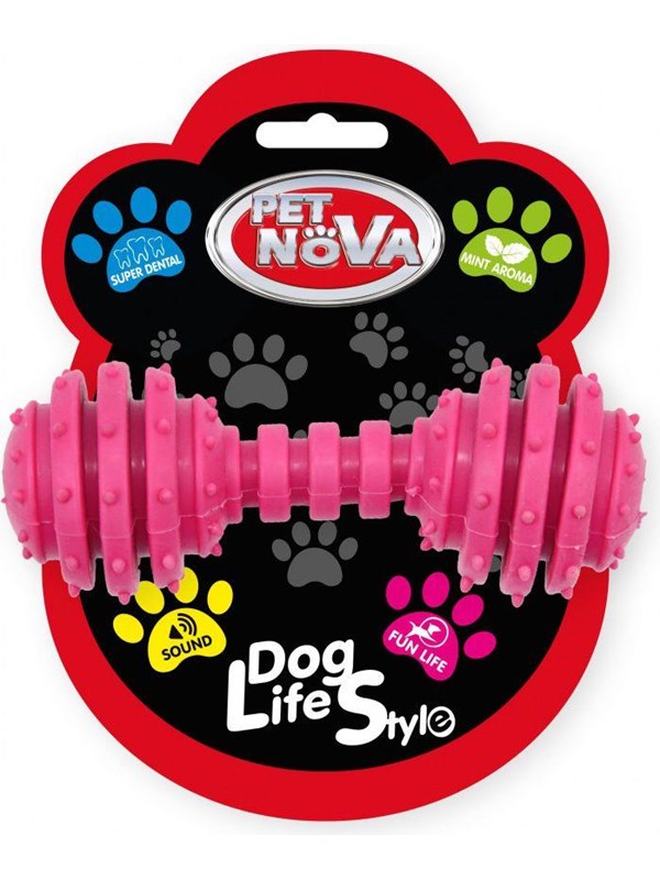 PET NOVA TPR Dumbbell Pink 12cm