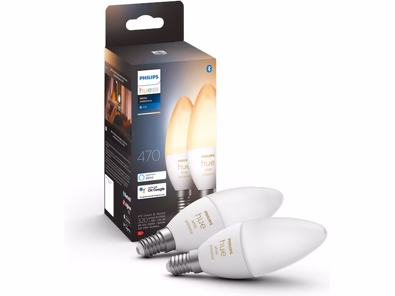 Philips Hue White ambiance 2-pakning E14