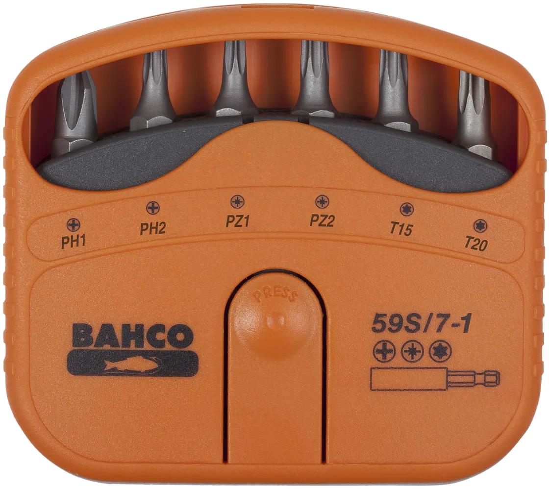 Bitssett 59S/7-1 PH, PZ, Torx 7 deler