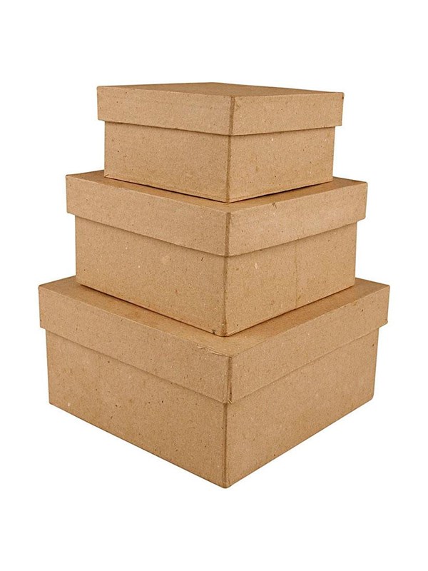 Creativ Company Square Boxes Papier-mache 3pcs.