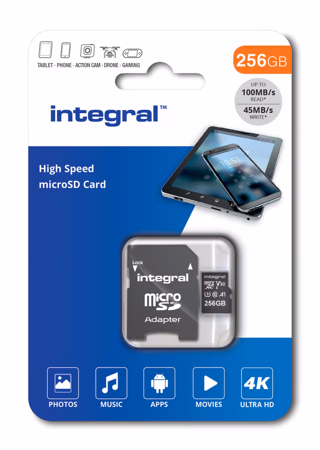 Integral 256GB V30 4K Micro SD card