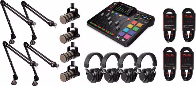 RØDE RØDECaster Pro II podkastsett (4 personer)