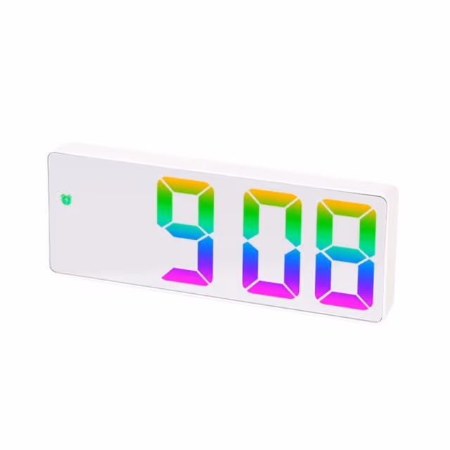 LED Klokke Elektronisk Digital Vekkerklokke Fargerik 12/24H - Style E