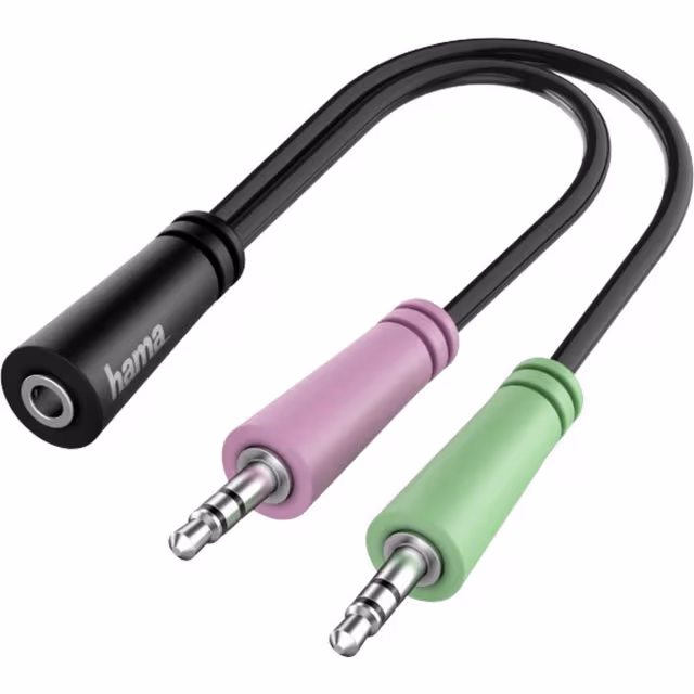 Hama 3,5 mm adapter til headset med mikrofon