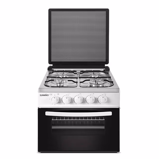 Bordkomfyr Cuisine hvit m/glasslokk