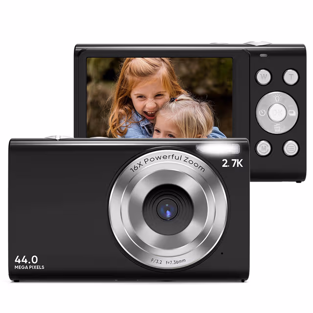 Digitalkamera 2,7K / 44MP / 16x zoom, sort
