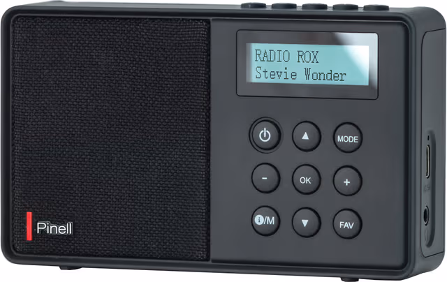 Pinell Micro portable lommeradio (sort)