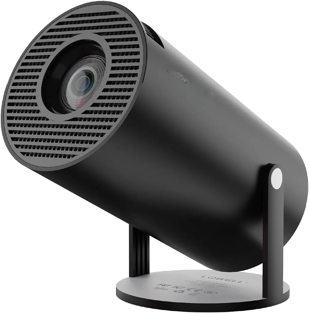 NÖRDIC Mini Portable Projector – 720p HD-støtte, Android 11, WiFi 6, BT 5.0, 180° rotasjon, hjemmekinoprojektor