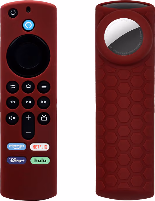 Fjernkontrollbeskyttelse for Fire TV Stick 2024ALEXA 3. generasjon airtag WineRed