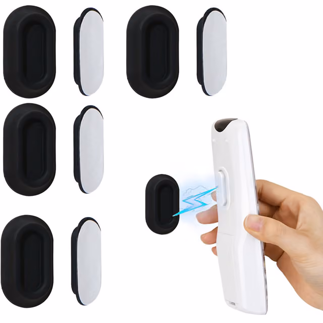 4-pakning magnetisk fjernkontrollholder, silikon TV-fjernkontroll arrangør Sort