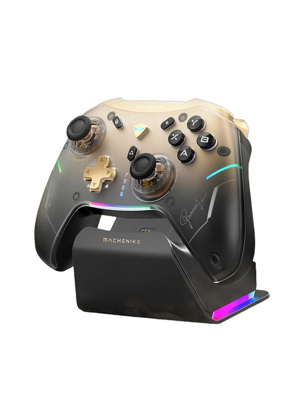 Machenike G5Pro Premium Edition Wireless Game Controller with Charging Station - Black & Gold - Wireless Controller