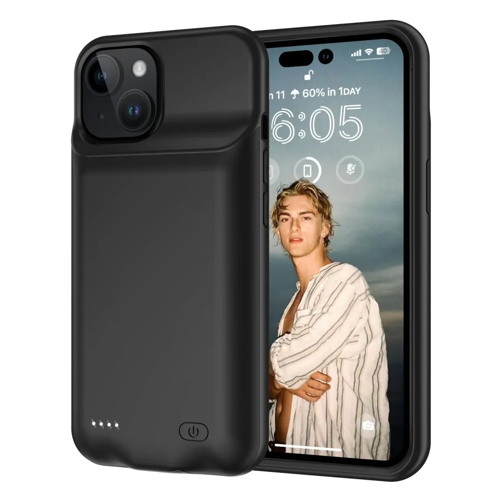 Oppladbart batterideksel til iPhone 15 7000mAh