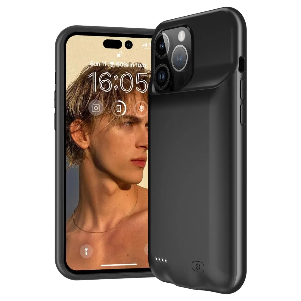 Oppladbart batterideksel til iPhone 15 Pro Max 8500mAh