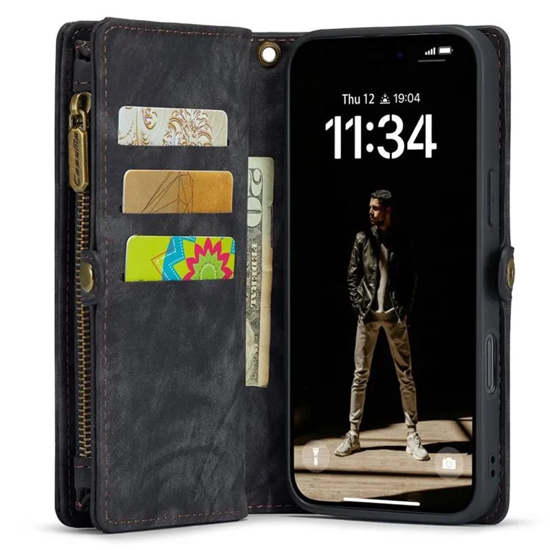 CaseMe mobildeksel 008 8-kort til Apple iPhone 16 Plus - Svart/g