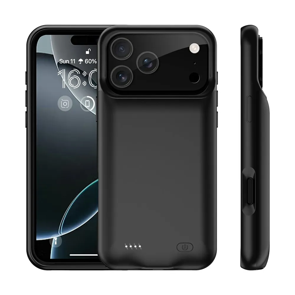 Ladetui For iPhone 17 Pro Max 6000mAh oppladbart batterideksel Powerbank