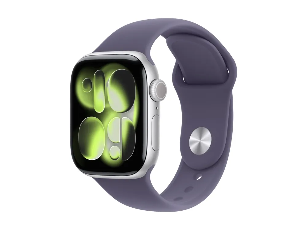 Apple Watch Series 11 GPS 42mm Silver Aluminium Case with Purple Fog Sport Band - M/L