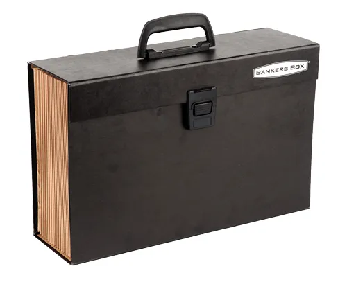 Fellowes R-Kive Handifile, 21 lommer, sort fiberplatekonstruksjon, med bærehåndtak og trykknapplukking (9351501)