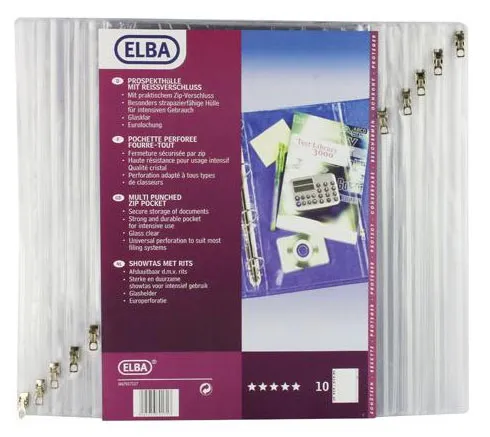 Elba 100080817, A4, PVC, Gjennomsiktig, Landscape, 10 stykker