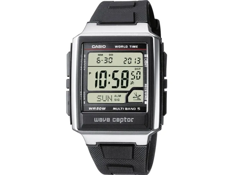 Casio radiostyrt armbåndsur Wave Ceptor WV-59R-1AEF (L x B x H) 48,3 x 39 x 12,5 mm Sølv Urkassemateriale=Rustfritt stål, Remmateriale=Harpiks