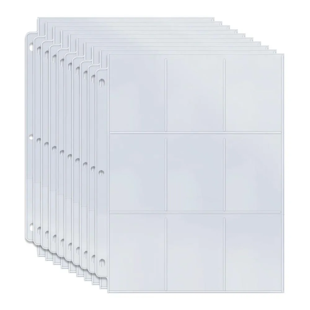 Plastlommer for Samlekort - Card Sleeves 9-rom - 50-Pack