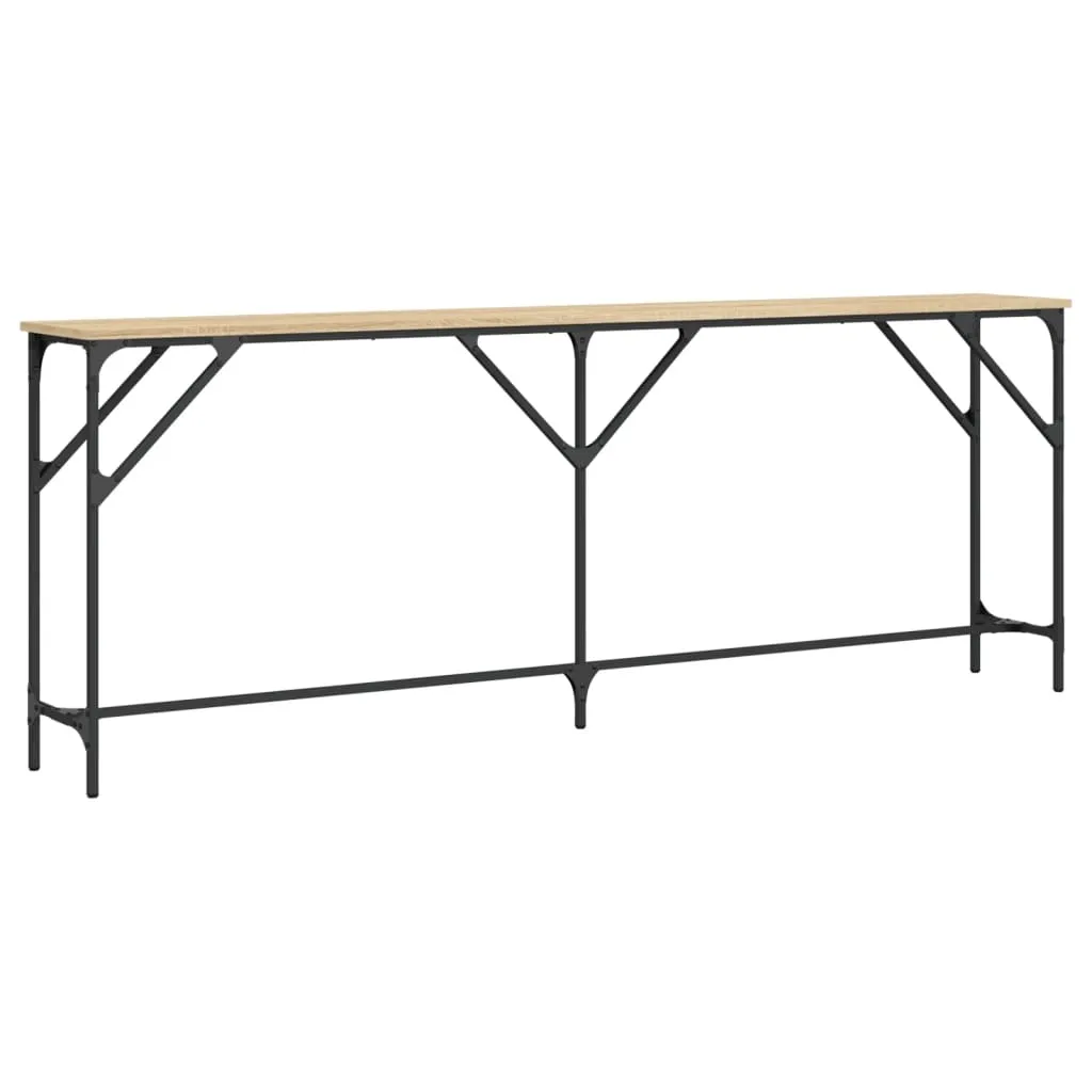 vidaXL Konsollbord sonoma eik 200x29x75 cm konstruert tre