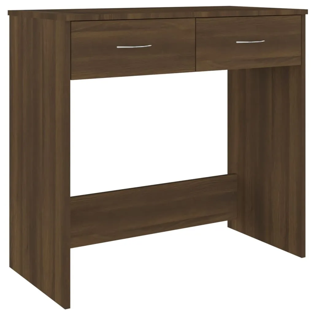 vidaXL Skrivebord brun eik 80x40x75 cm konstruert tre