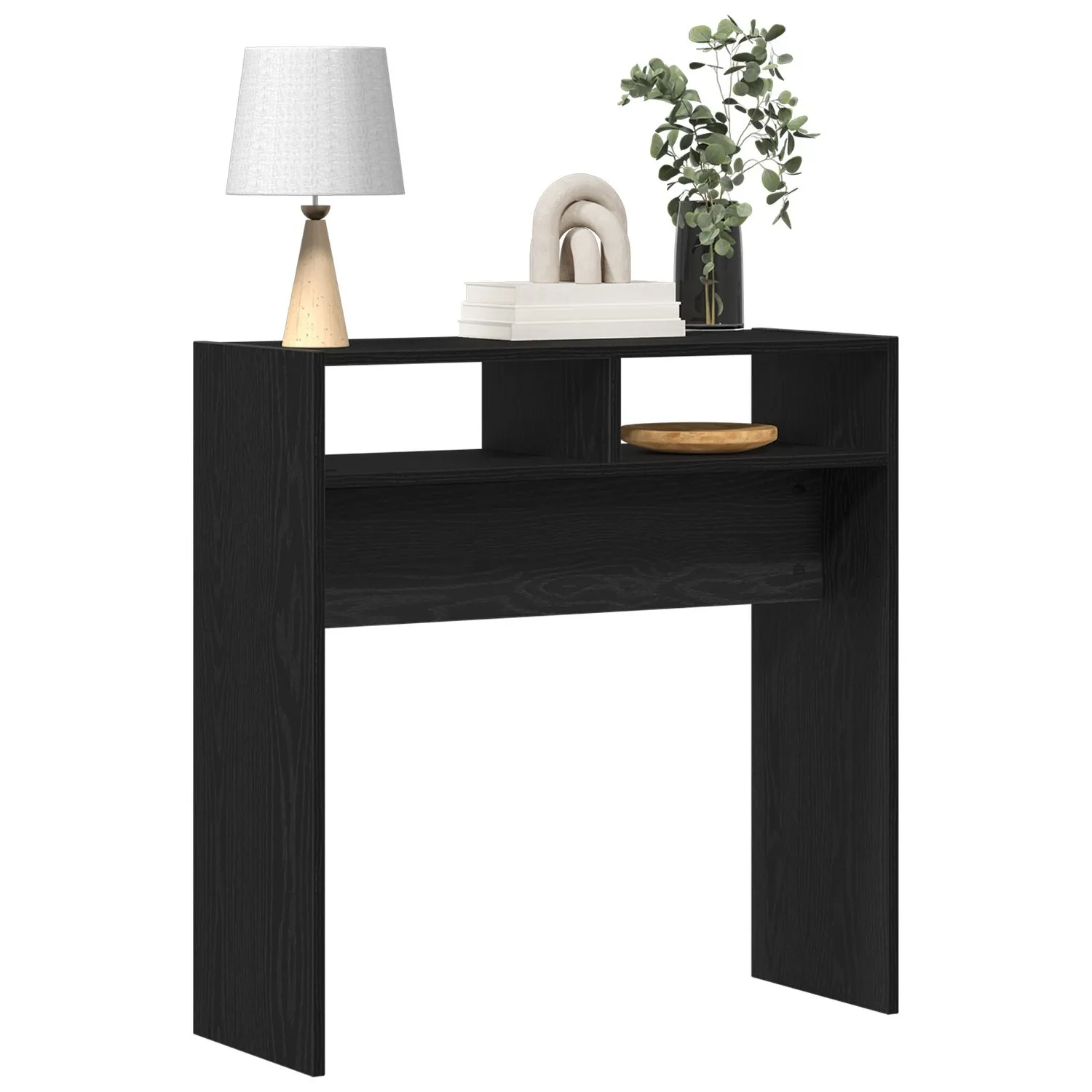 vidaXL Konsollbord Svart Eik 78 x 30 x 80 cm Konstruert tre
